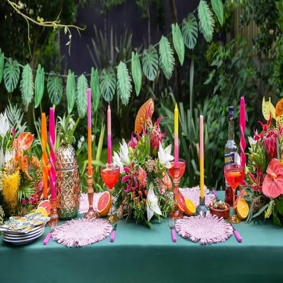 Summer Tropical Palm Leaf Garland Party Decorations, Length 2.6M, 8.5 FT, Green {3}