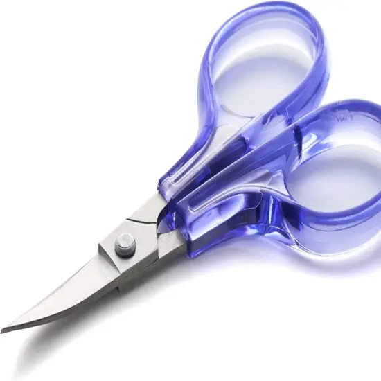 Detail Craft Scissors Set (2 Pc.) Curved and Straight, Sharp, Compact | Sewing, Embroidery, Paper Cutting, Crafting | Stainless Steel | Protective Cover (Green) {2}