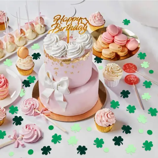 100PCS St Patricks Day Confetti Clover Lucky Confetti St Patricks Day Party Decorations St. Patrick's Day Confetti St. Patrick's Day Lucky One Birthday Decorations (green 2) {5}