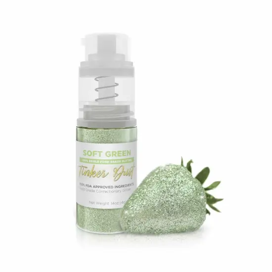 Bakell - Soft Green Tinker Dust Edible Glitter (4g, 1x Spray Pump) for Food, Desserts, and Beverages! {1}
