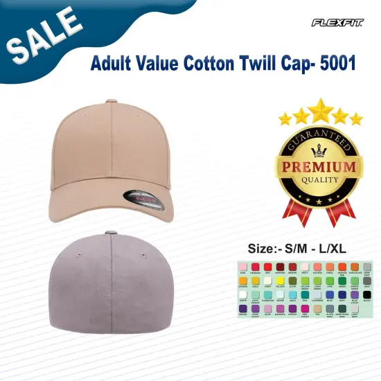 Flexfit&reg; Adult Value Cotton Twill Cap GREY {2}