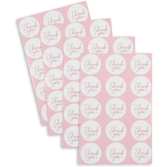 60 Pack Baby Shower Thank You Cards with Pink Envelopes for Girl, 4x6 inch with Clothesline Design and Includes 60 Cute Stickers for Appreciation {6}