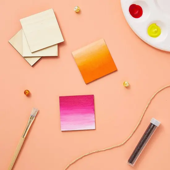 60 Pieces 2x2 Wood Squares for DIY Crafts, Unfinished Wooden Cutout Tiles for Painting Brown {3}