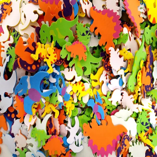 Self Adhesive Craft Stickers, Carnival, Planets, Farm Animals, Princess, Dinosaur Themed Stickers (500 Piece Party Packs) (Dinosaur) {2}