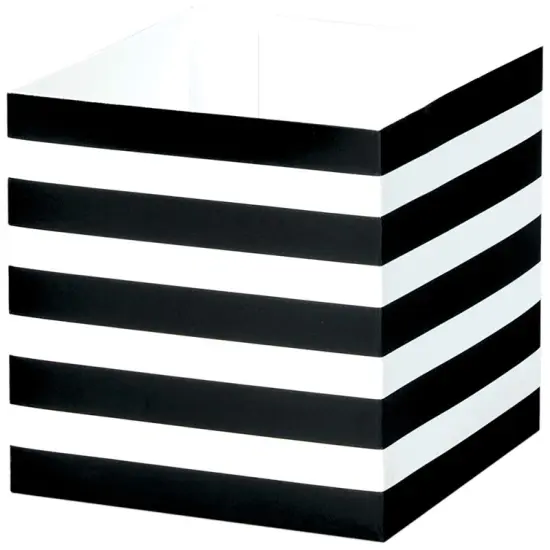 Pack/6: Black & White Stripes Square Party Favor Box - 3-3/4 x 3-3/4 x 3-3/4" {1}