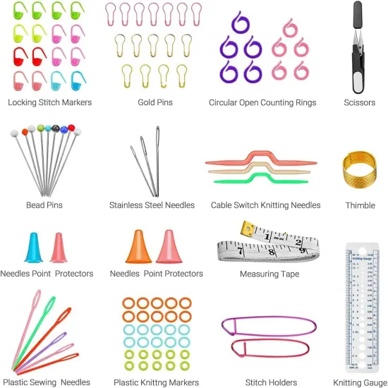 URWOOW 100 Pcs Crochet Hook Set {5}