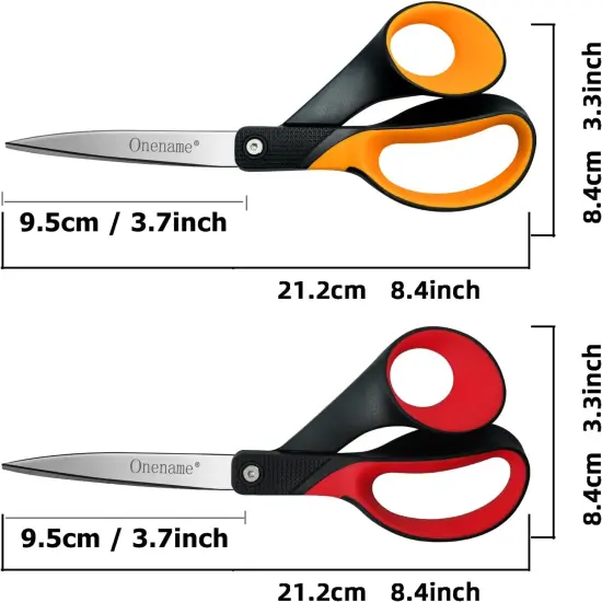 Left Handed Scissors,8 Inch Lefty Scissors for Adults,Stainless Steel Sharp Blade Soft Comfort-Grip Left Handed Adults Scissor,Great for Fabric,Arts,Home,Sewing,Office,School 2 Pack {2}