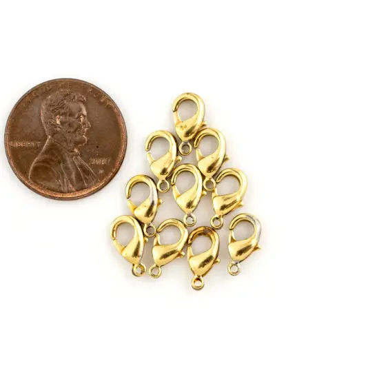 The Bead Chest Brass Lobster Clasps (9.5mm, Set of 10) {2}