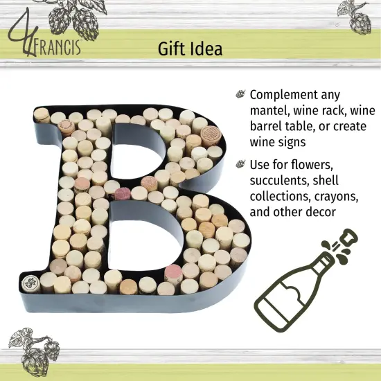 G Francis Letter Wine Cork Holder Decor Metal Container for Wine Corks Hanging {3}