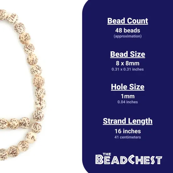 The Bead Chest Cream Natural Round Seed Beads (8mm) {4}