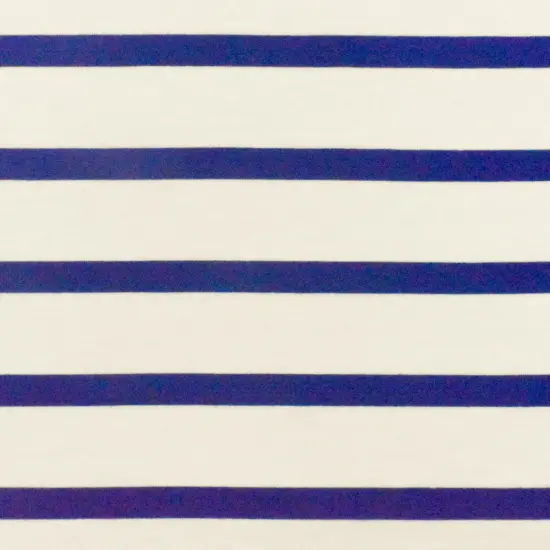 Blue-Ivory Stripe Stretch Spandex Rayon Modal Jersey Knit Fabric By the Yard {4}