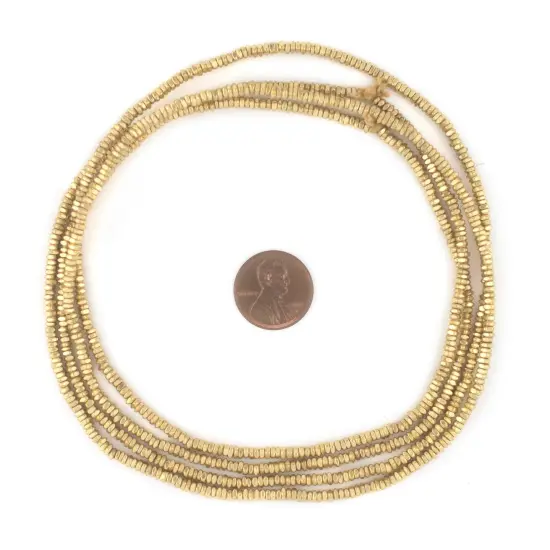 The Bead Chest Gold Faceted Square Heishi Beads (3mm) {2}