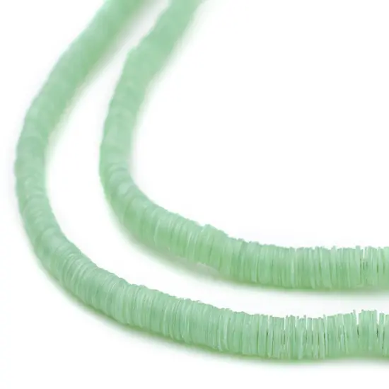 The Bead Chest African Vinyl Beads, Ghana Vulcanite Crafts Supplies for DIY Jewelry Making, Necklaces, Bracelets (4mm, Pistachio Green) {1}