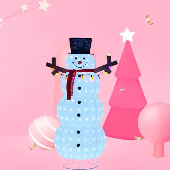 60 Inch Plush Lantern Snowman, Holiday Decoration for Christmas, Indoor Outdoor Display {5}