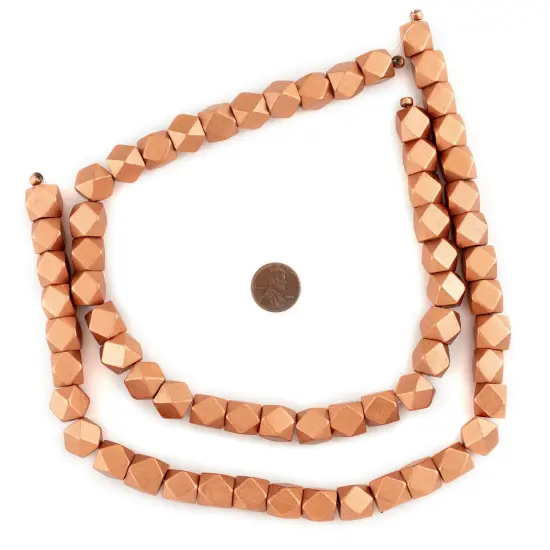 The Bead Chest Copper Cornerless Cube Wood Beads: 12mm Diamond Cut Natural Organic Beads for Jewelry Making {2}