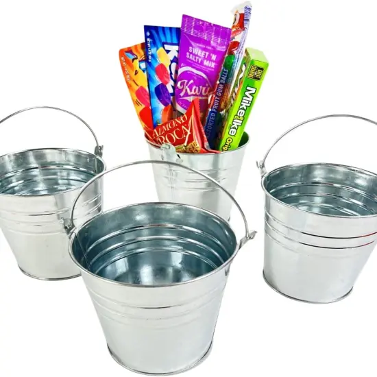 4 Metal Buckets {3}
