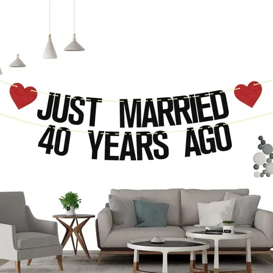 Just Married 40 Years Ago Banner {4}