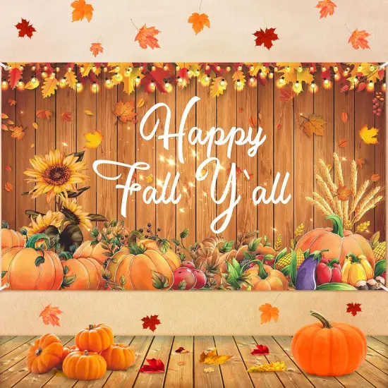Happy Fall Party Decorations Banner {1}