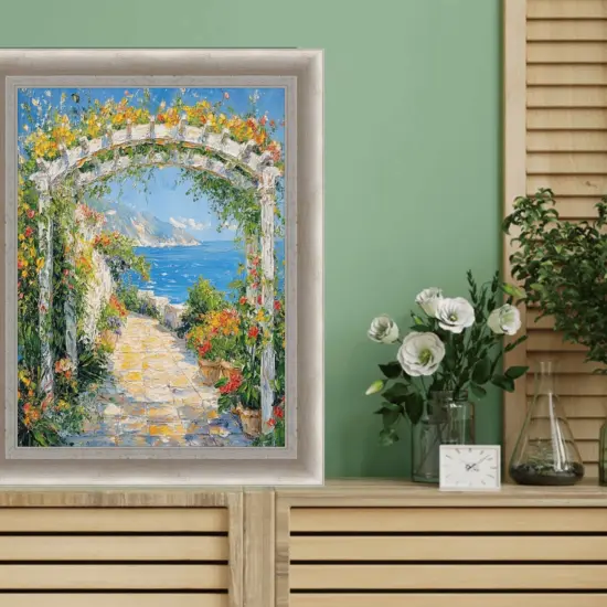 Italian Florentine Silver Leaf Shadow Box Picture Frame 11x16 frame {3}