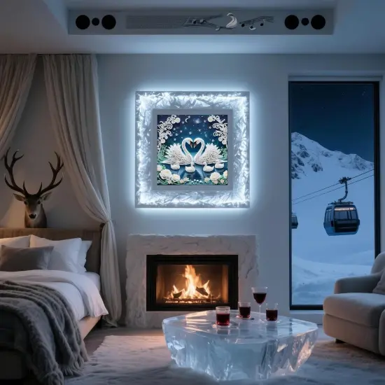 5D Diamond Art Kits for Adults,Love White Swans Special Shape Diamond Painting Kits for Beginners, DIY Crystal Diamond Dots Gem Art Craft for Home Decor 11.8x11.8 Inch {3}