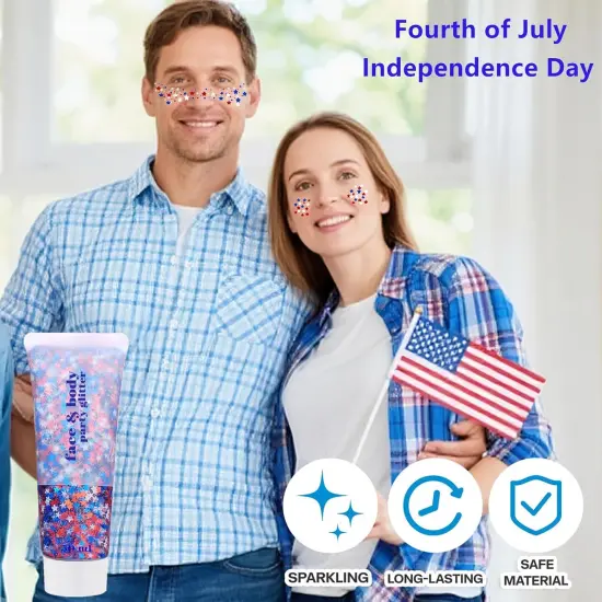 Face Body Glitter 4th of July Outfits for Women&Kids Glitters Makeup {3}