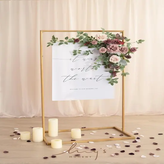 Wedding Artificial Welcome Sign Flowers Swag Arch Floral Garland (NOT INCLUDE SIGN) {2}