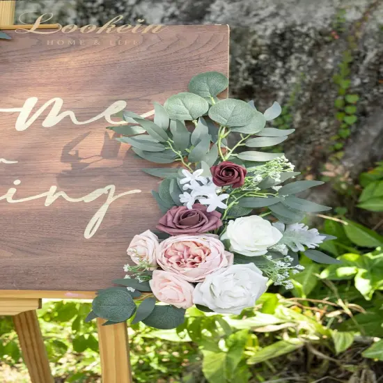 Welcome Sign Floral Decoration for Wedding {4}