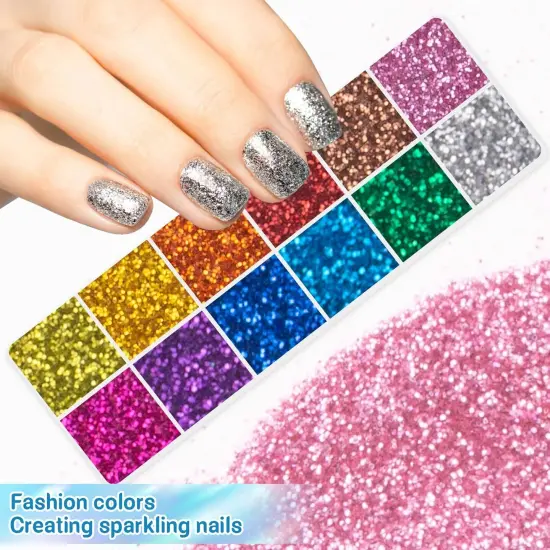 36 PCS Ultra Fine Glitter for Crafts Set of 12 Colors {4}