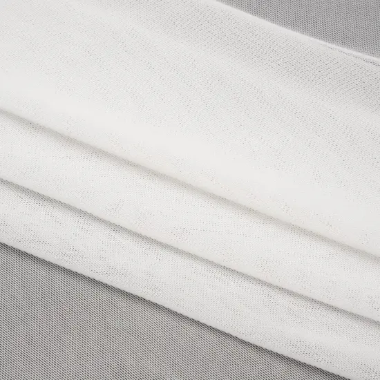 1 Yard White Stretch Polyester Mesh Designer Deadstock Fabric 59 Inch Width {4}