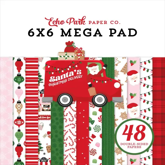 Echo Park Double-Sided Cardmakers Mega Pad 6"X6"-Santa's Christmas Delivery {1}