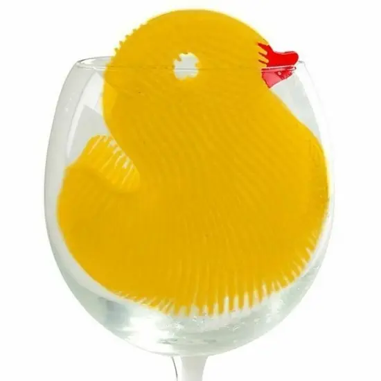 Norpro Silicone Dish Brush - Double Sided Multi Use Veggie Scrubber Pot Holder - Yellow (Duck) {6}