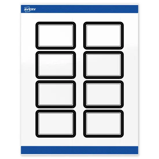 Avery Printable Rectangle Labels, Double Black Border, 2" x 3", Glossy White Rectangle Labels, Permanent, Laser/Inkjet, 80ct, Great for Product Labels {1}