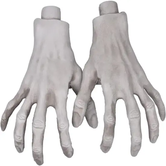 Halloween Skeleton Hands Realistic Life Size Fake Plastic Zombie Hands for Halloween Scary Props Decoration, 1 Pair {1}