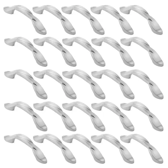 Cauldham Solid Braided Kitchen Cabinet Pulls Handles (3" Hole Centers) - Drawer/Door Hardware - Style M260 - Satin Nickel {3}