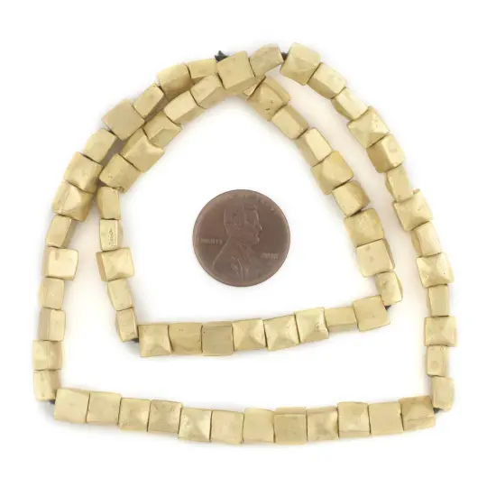 The Bead Chest Brass Flat Square Beads 6mm, Full Strand of Quality Metal Spacers for DIY Jewelry Design {2}