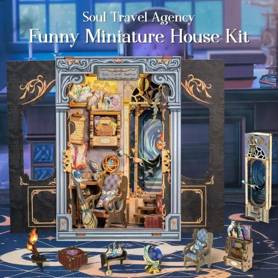 Book Nook Wizardi Miniature - Soul Travel Agency Roombox Kit {2}