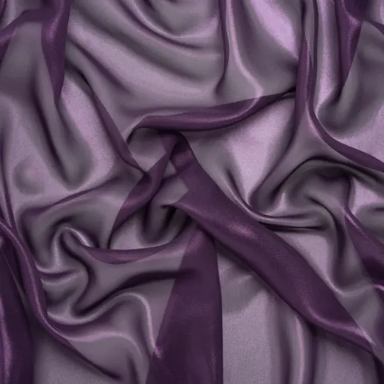 1 Yard Purple on Purple Liquid Sheen Metallic Polyester Chiffon Sheer Fabric 60" Width {2}