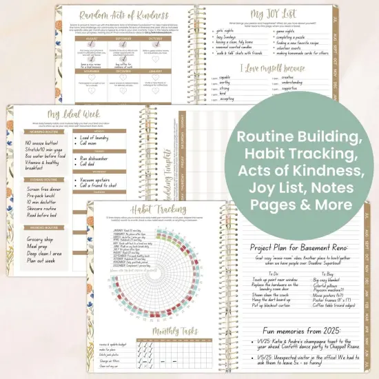 bloom daily planners 2025-26 Academic Planner, Soft Cover, 8.5" x 11", Whimsical Wildflowers {6}