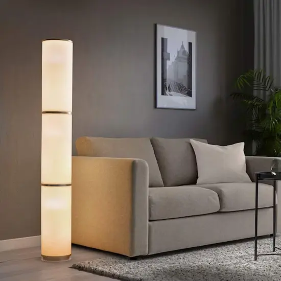 Floor Lamp with White Textile Shade 54" {5}