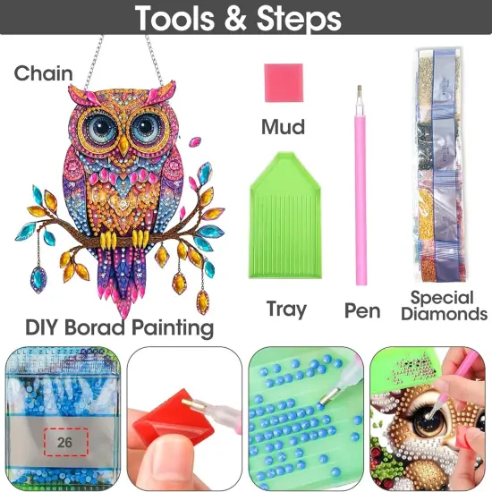 Hanging Diamond Art Kits for Adults Owl {4}