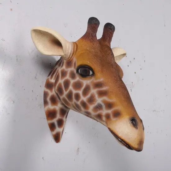 Small Giraffe Head Life Size Statue {3}