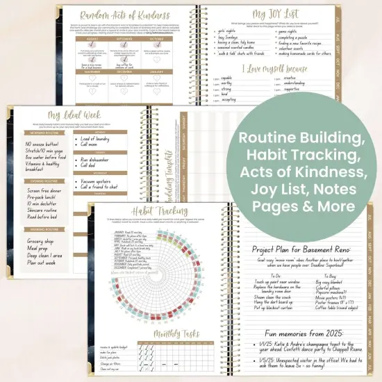 bloom daily planners 2025-26 Academic Planner, Hard Cover, 8.5" x 11", Midnight Sky {6}