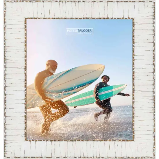 Square Ornate White Picture Frame - UV Acrylic, Foam Board Backing, Hanging Hardware {4}