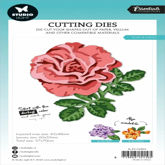 Studio Light Essentials Layered Cutting Die-Nr. 810, Rose & Leaves {3}