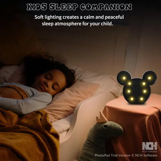 YiaMia Black Mickey Mouse Shaped Night-Light for Kids {3}