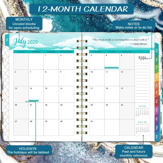 Planner 2025-2026 - 2025-2026 Weekly and Monthly Calendar from July 2025 to June 2026, Academic Planner 2025-2026 with Inner Pocket, Colorful Tabs, 6.4'' x 8.5'' {4}
