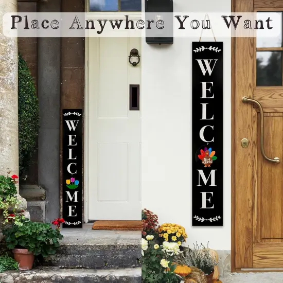 Welcome Sign for Front Porch Standing (Black) {5}