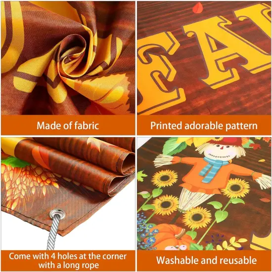 Large Happy Fall Welcome Banner Thanksgiving {2}