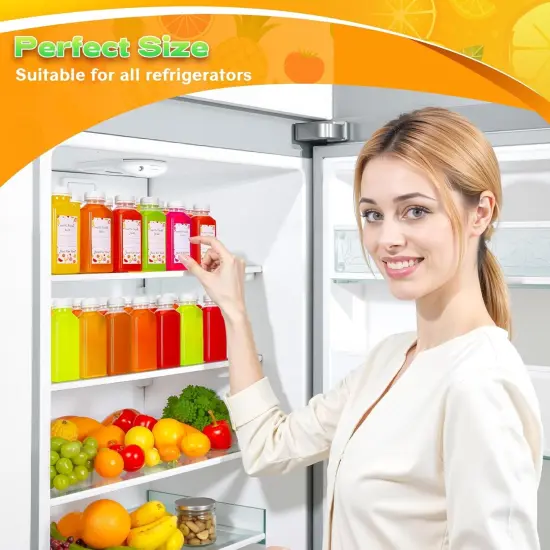 12pcs 12oz Juice Bottles with Caps, Reusable Plastic Bottles for Juicing {2}