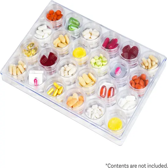 The Beadsmith Personality Case - Clear Storage Organizer Box, 9.5 x 6.4 inches - Includes 24 Small Containers with lids &ndash; 1.5 x 0.8 inches, Bead Holder {4}